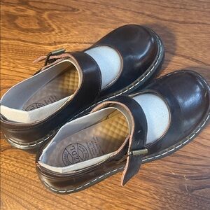 Rich Brown Leather Mary Jane Platform Shoes